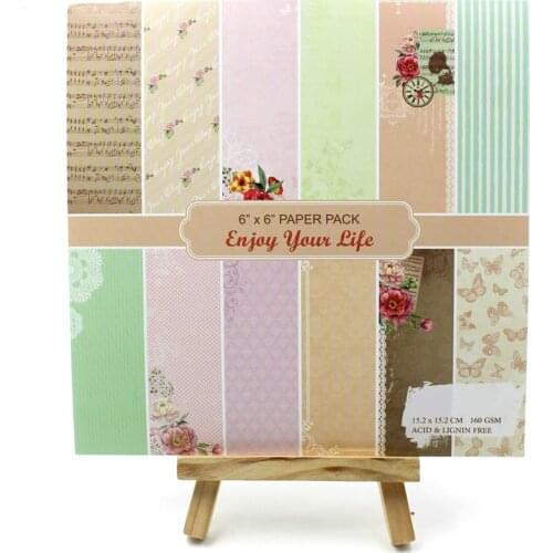 KSCRAFT 12pcs 6" Single-side Printed flower butterfly pattern creative papercraft art paper handmade scrapbooking kit set books