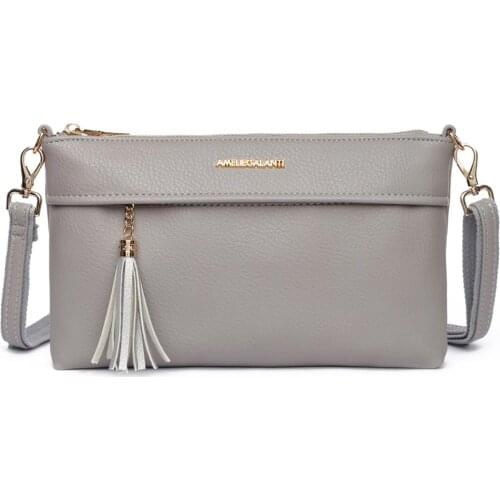 Small Crossbody Purse Shoulder Bag for Women Leather Handbag with Tassel