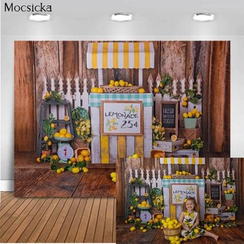 Mocsicka Child Portrait Background Lemon Fruit Shop Decoration Style Baby Shower Photo Background Photography Studio