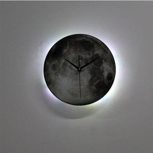 Fashion Creative Moon LED Lamp Wall Clock Wireless Remote Control Lighting Multi Color Home Decoration Lamp Living Room Bedroom