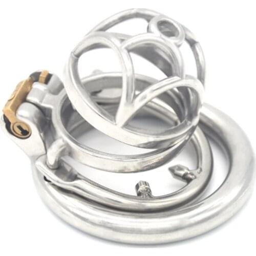 Male Stainless Steel Chastity Device Round Rings Penis Cage with Anti Slip Ring Chastity Lock Cage Alternative Sex Toys for Men