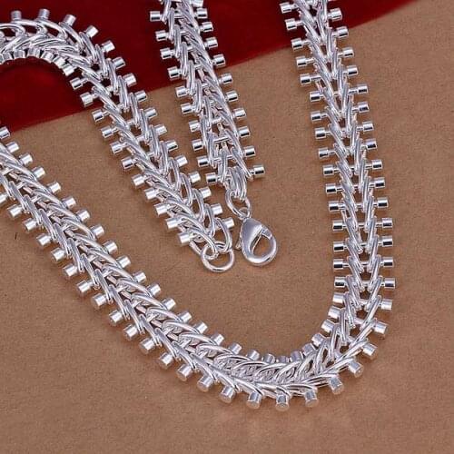 N166 925 sterling silver Necklace, 925 silver Pendant fashion jewelry Fish Bone Necklace /anwajfda dzmamqta