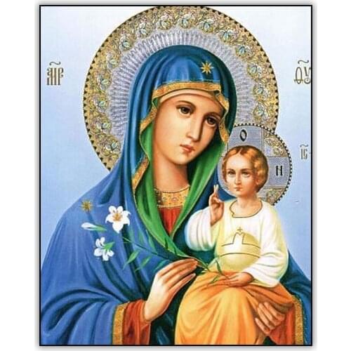 Virgin Mary Diamond Painting Design 5d DIY Full Drill Square Crystal Mosaic Picture Diamand Painting Embroidery Accessories Kit