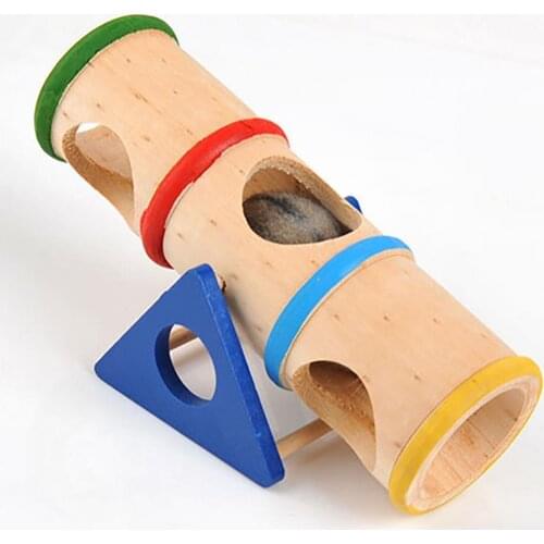 New Style Creative Funny Wooden Hamster Pet Seesaw Barrel Tube Tunnel Cage House Hide Play Climing Toy Small Animals Cages