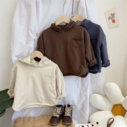 2021 autumn new childrens Hooded Sweater casual pants boys' Top Girls' set kids clothes