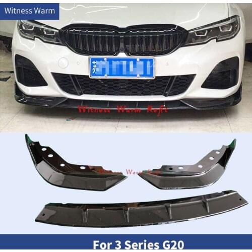 Front Bumper Lip Splitters Spoiler For 3 Series G20 G21 M sport 2019 2020 PP Matte Glossy Black Carbon Look front shovel