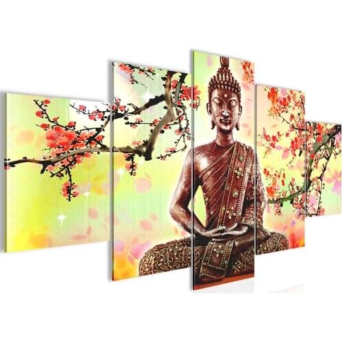 Full Square/Round Drill 5D DIY diamond painting 5pc Buddha statue pictures mosaic Diamond Embroidery Wall Arts J2889
