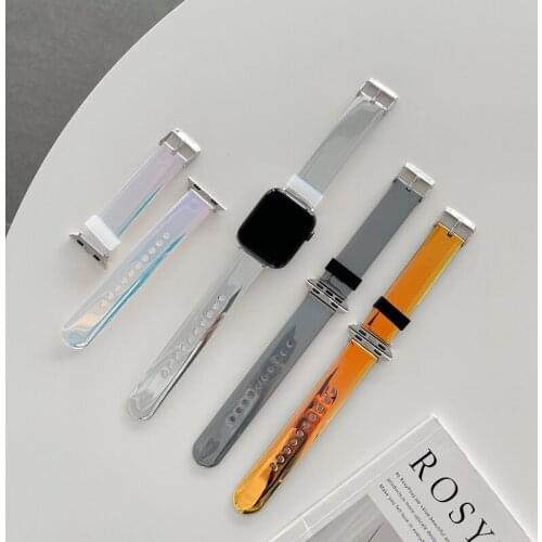 Fashion electroplating colorful strap for Apple Watch 38 40 42 44 mm luxury strap accessories for iWatch series 4 5 6 3 SE gift