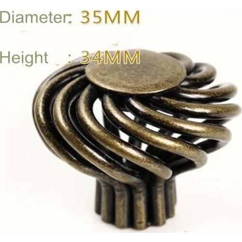 35mm antique birdcage knobs black drawer knob pull bronze kitchen cabiner dresser cupboard door furniture decoration hardware
