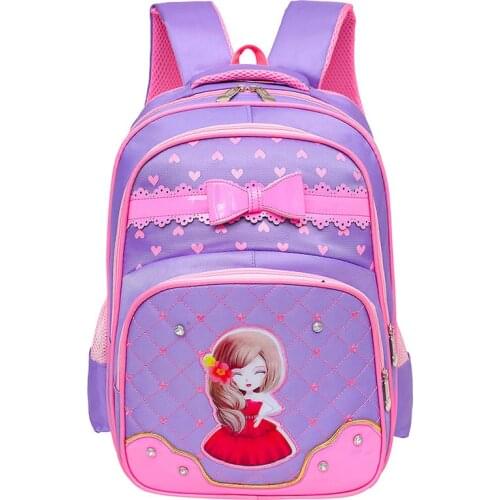New Fashion Cartoon Girls School Bags Children Backpack Primary Bookbag Orthopedic Princess Schoolbags Mochila Infantil