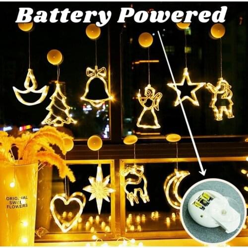LED Christmas Night Lights Christmas Decorations for Home Battery Powered Fairy Lights Snowman Star Lamp Holiday Party Decor