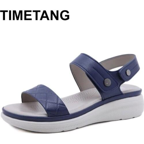 TIMETANG 2021 Shoes Women Sandals Fashion Hook & Loop Sandals Women High Quality Ladies Shoes Summer Platform Sandalias De Mujer