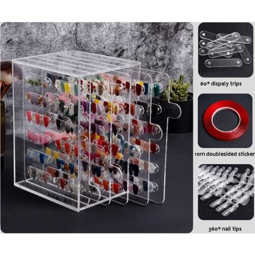High Quality Fake Nail Tips Storage Box, 5 layers Transparent Nails Art Decoration Container Display Case