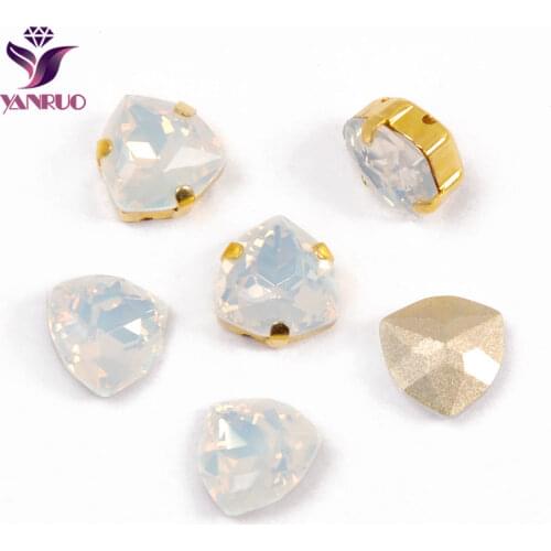 YANRUO 4706 Trilliant White Opal Diamond Strass K9 Fancy Crystals Rhinestones For Sewing Needlework Decor DIY