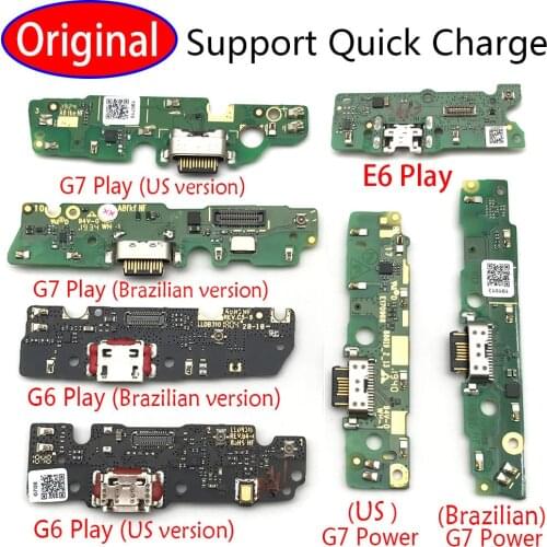 Micro USB Charger Dock Connector Charging Port Microphone Flex Cable For Moto G5 G6 Play G7 Power E6 Play Replacement Parts