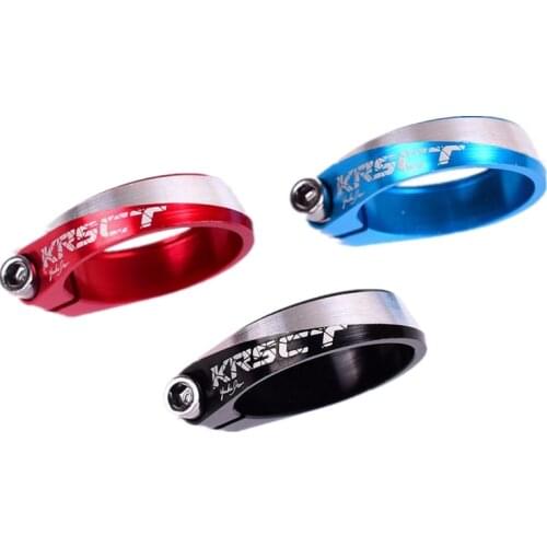 Alloy CNC Seatpost Clamp 34.9mm Seat Post Tube Clip Thread Lock Clamp 31.8mm Black Red Blue For MTB Road Bike Bicycle