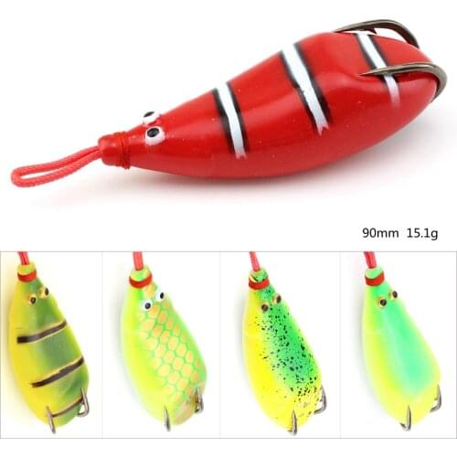 1PCS frog Baits 90mm 15g Soft bait tube japan plastic fishing lures treble hooks Topwater ray frog lure Shallowater