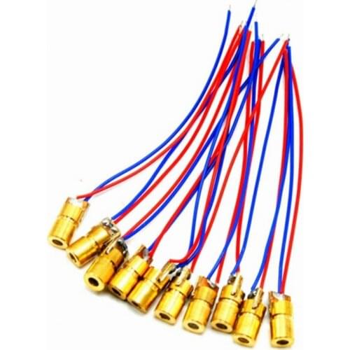 10pcs Mini-Type 650nm 5mw Red Laser Diode Dot Module with Driver 3V 6x10mm