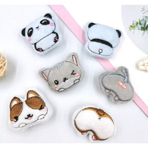 10Pcs/Lot Plush Cartoon Dog Dolls Patches Appliques For baby Sock Sewing Accessories DIY Hair clip Decoration