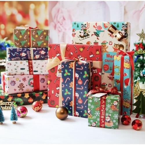 10pcs Christmas Wrapping Paper Shiny Paper Gift Wrapping Paper New Cute Christmas New Year Gift Wrapping Paper