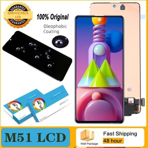 100% Original Amoled 6.7'' Display for Samsung Galaxy M51 M515 M515F M515F/DS Full LCD Touch Screen Digitizer Repair Parts