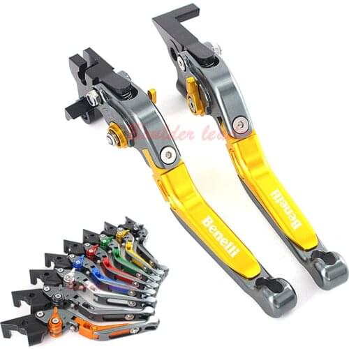 2019 Logo Benelli Golden+Titanium For Benelli BN502C 752S 2017-2019 CNC Folding Extendable Motorcycle Brake Clutch Levers