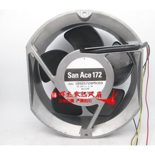 Sanyo Denki 109E5724P5C03 DC 24V 2.3A 172x150x51mm 3-wire Server Cooling Fan