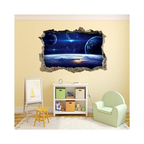 3D Gemini Star Wall Sticker Pierced Star Series Wall Painting Galaxy Wall Art Kids Living Room Decoration Bedroom Sofa Decor
