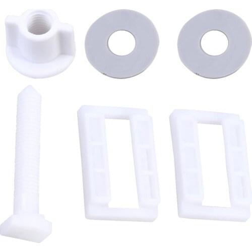 6Pcs Plastic Toilet Seat Hinge Bolt Screw with Nuts and Washers Set