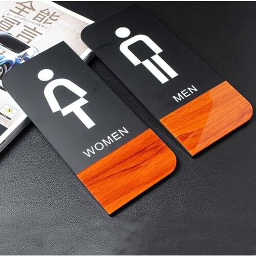 Men & Women Toilet Restroom Sign Acrylic Door Plates 100x240mm