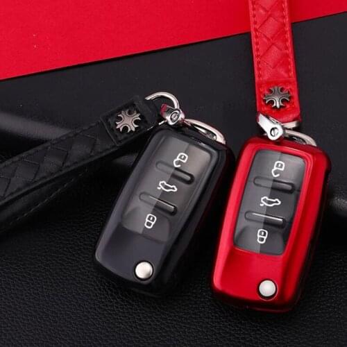 Car Key Case Cover For Volkswagen VW Golf Bora Jetta POLO GOLF Passat B8 Skoda Octavia Fabia SEAT Ibiza Leon Car Protection