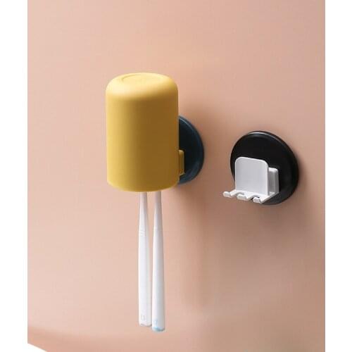 Toothbrush Holder, Gargle Cup, Bathroom Shelf, Punch-free Wall Suction Toilet Wash Set, Couple Toothbrush Set
