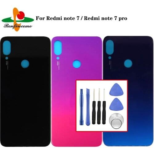For Xiaomi Redmi note 7 Battery Cover Back Glass Panel Rear Door Housing Case For Redmi note 7 pro Back battery Cover