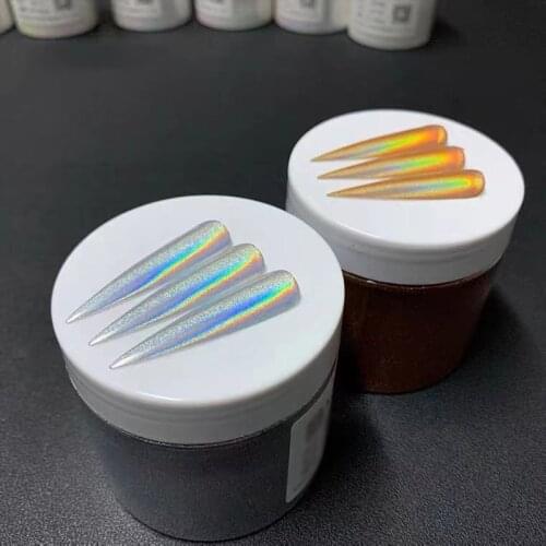 Extra Fine 85um Holographic Rainbow Mirrow Glitter Powder Dazzling Silver Gold Nail Holo Cosmetic Grade Glitter