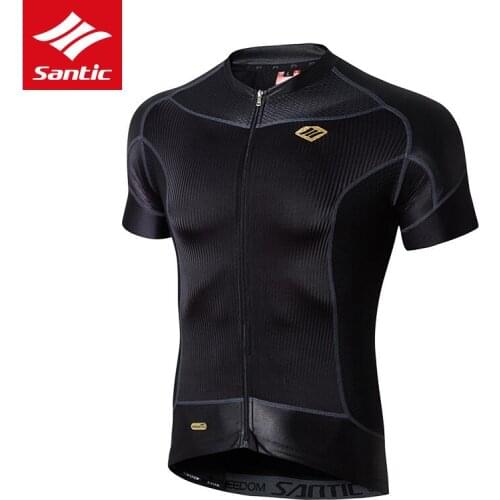Santic 2019 Men Cycling Short Jersey New Pro Team Racing Short Sleeve Cool Breathable Road MTB Bike Jersey High quality Fabric
