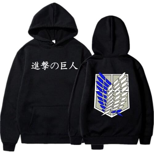 Anime Hoodies Men Attack On Titan Printing Long Sleeves Daily Casual Men Fashion Designer Streetwear Hoodies Hoodie