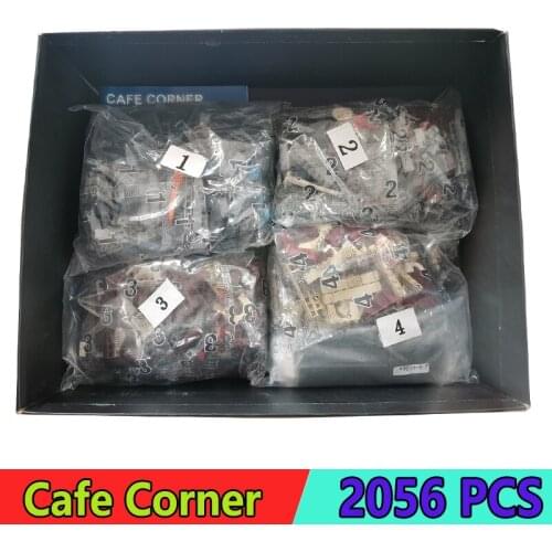 2056Pcs City Streetview Building Blocks Kits Cafe Corner Store Compatible 10182 Bricks Creator Puzzle Toys Kids Girl Gifts