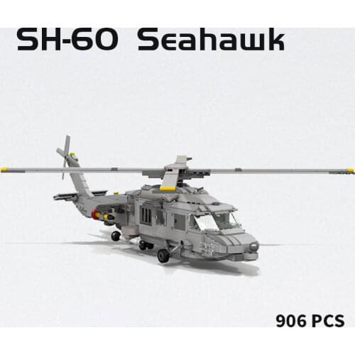 MOC Building Block Maker Military Series SH-60 Aircraft Assembly Model Children Toy Creative DIY Build Bricks Birthday Gifts