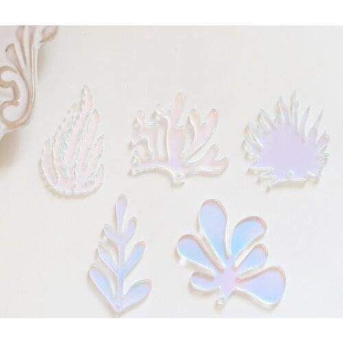 Summer style 30pcs/lot cartoon flowers/grass shape acrylic beads diy jewelry earring/garment pendant accessory