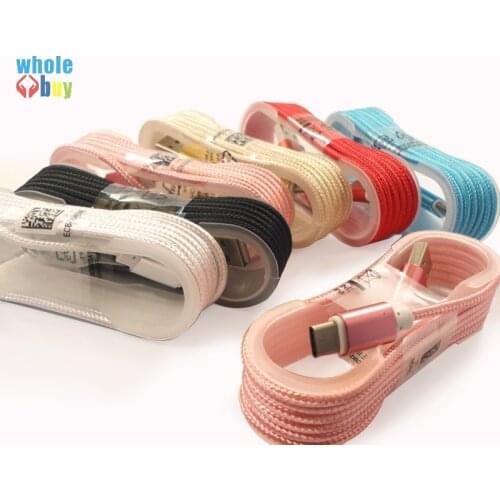 MultiColor 1.5M Nylon Braided Rope Neto Micro USB Charger Sync Data Cable For Android & iPhone 7 6 Samsung Type-C 100pcs/lot