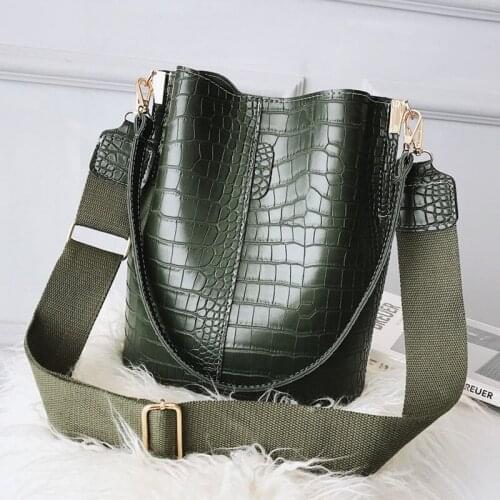 Fashion Womens Handbag New Womens Crocodile Pattern Solid PU leather Shoulder Bags Female Large Capacity Crossbody Bags