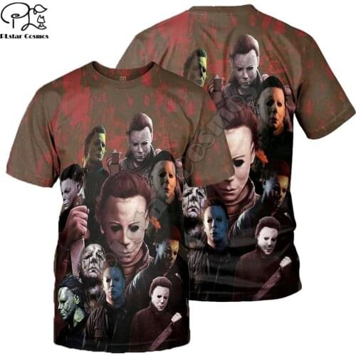 PLstar Cosmos Michael Myers Halloween 3D Printed Fashion Summer T-Shirts Short-Sleeve Tee Men/Women Casual Streetwear Style-M33