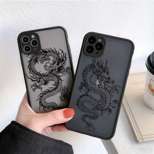 Fashion Dragon Animal Pattern Case For IPhone 12 Mini 11 Pro Max XR XS XSMax X 5 5S SE 2020 6 7 8 Plus Hard Transparent Cover