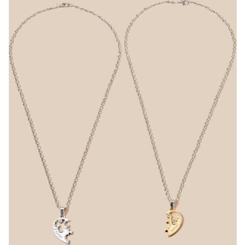 Find Me New Creative Hollow Heart Combination Puzzle Necklace For Fashion Couple Jewelry Accessories