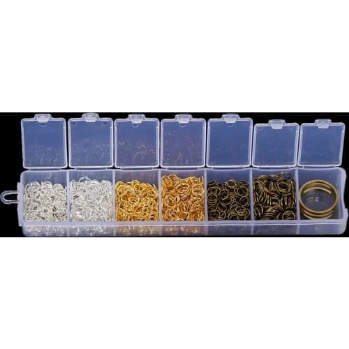 Plastic&Iron Based Alloy Opened Jump Rings Transparent Storage Containers Fixed Mixe Ring 5mm 6mm 15.8x3.4x2cm,1 Set