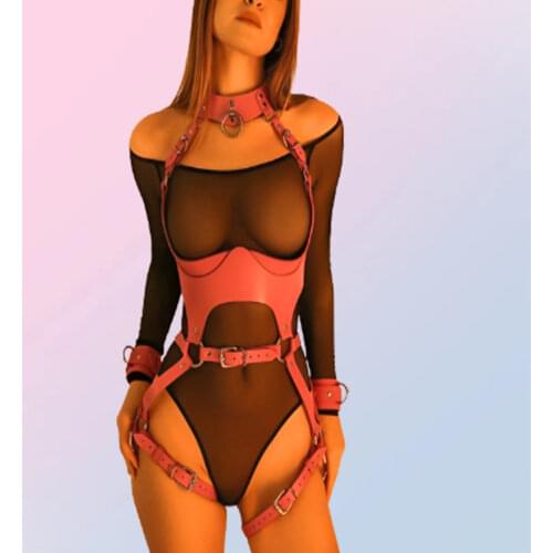 Bdsm Bondage Sets Garter Belts Full Body Women Leather Harness Sets Sexy Lingerie Body Bondage Straps Chest Harness beaded gart