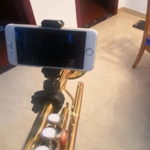 Top Selling Portable Music Mic Microphone Stand Smart Phone Holder Mount Clamp for Pole Tube Bicycle Handlebar 9-23mm 14-28mm