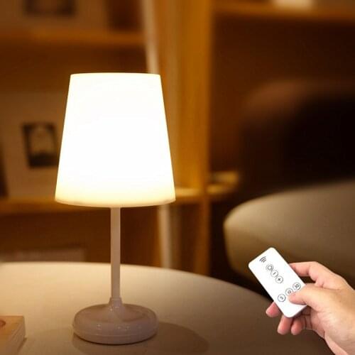 Simple Wireless LED Table Lamp USB Charging Bedside Night Light with Remote Controller