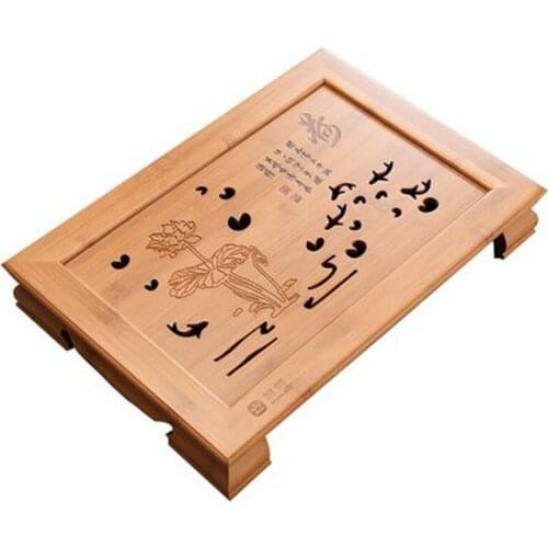 Simple Tea Tray household small drawer type Bamboo Chinese Kung Fu tea set drainage water storage tea table Teaware