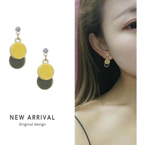 Simple matte texture circle geometric earrings for Korean Minimalist Women Earrings Jewelry Accessories wholesale